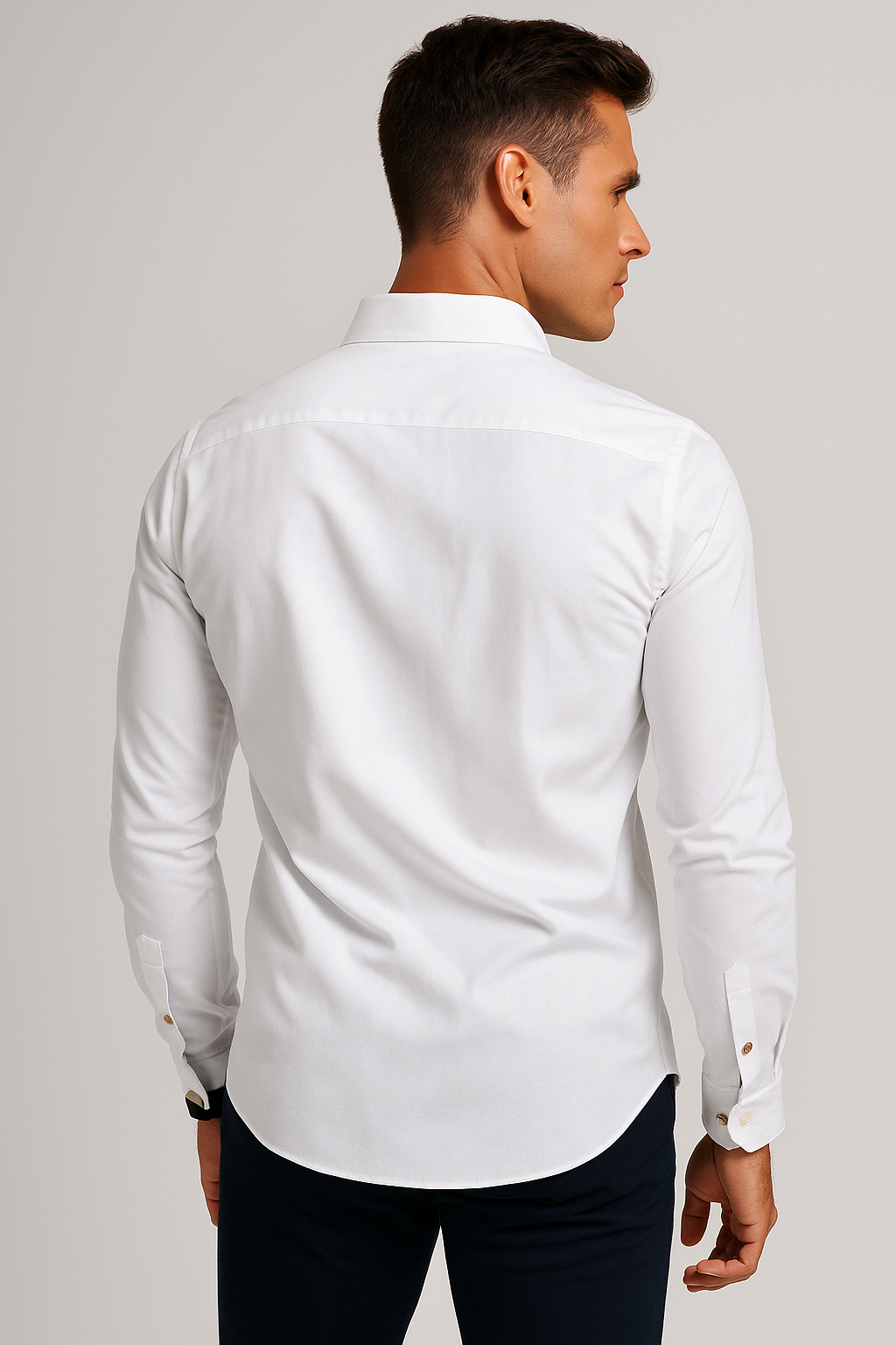 Camisas Para Hombre Regular Fit Dobby B51102 Blanco