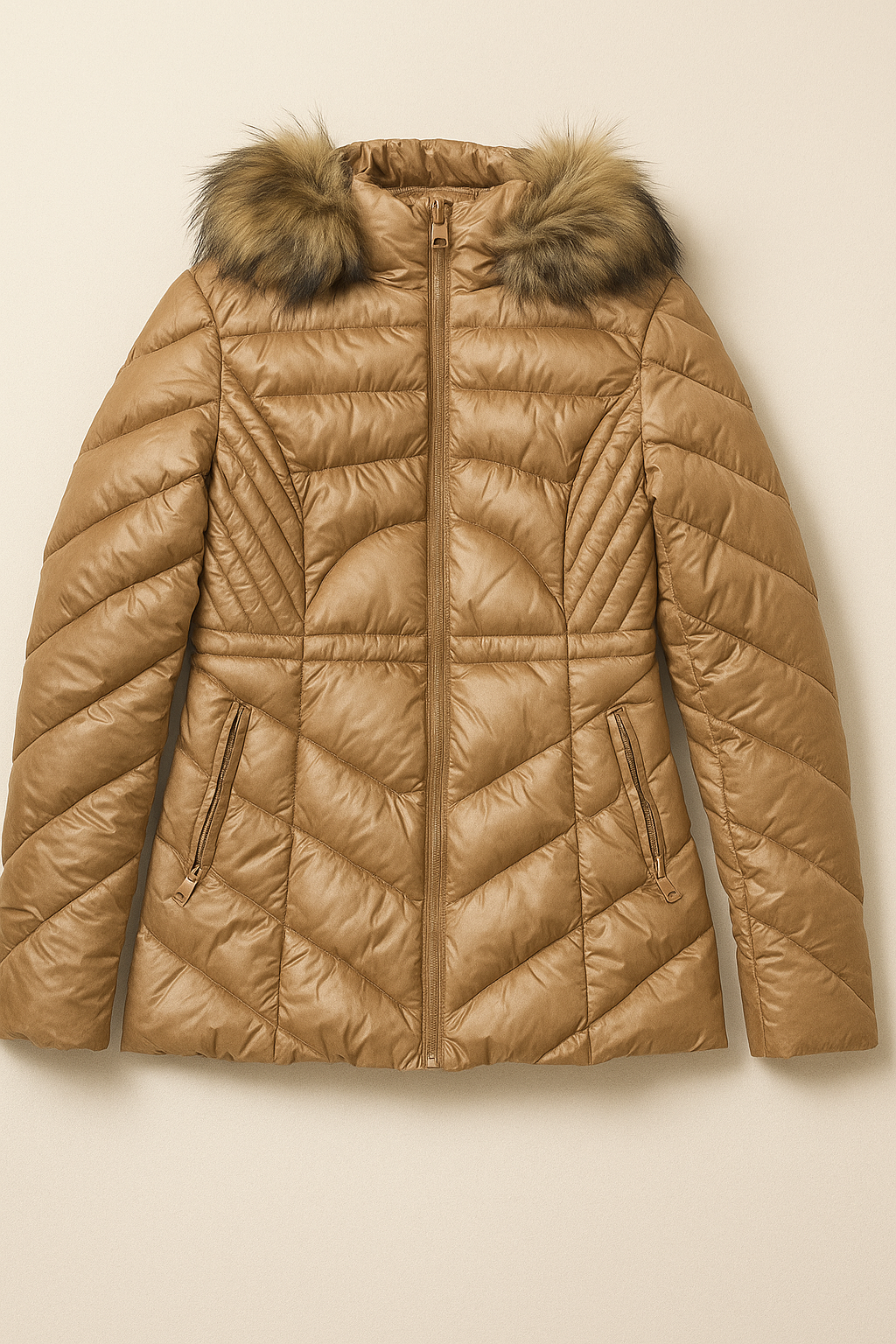 Chamarras Para Mujer Acolchada Con Capucha Q33200 Camel