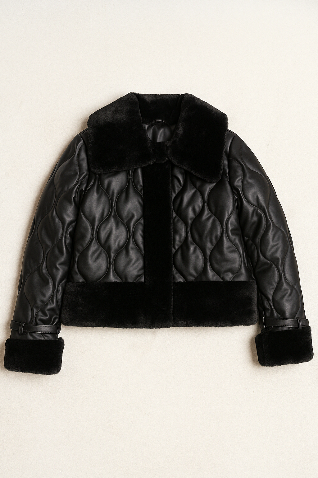 Chamarras Para Mujer Acolchada Con Peluche Q43203 Negro