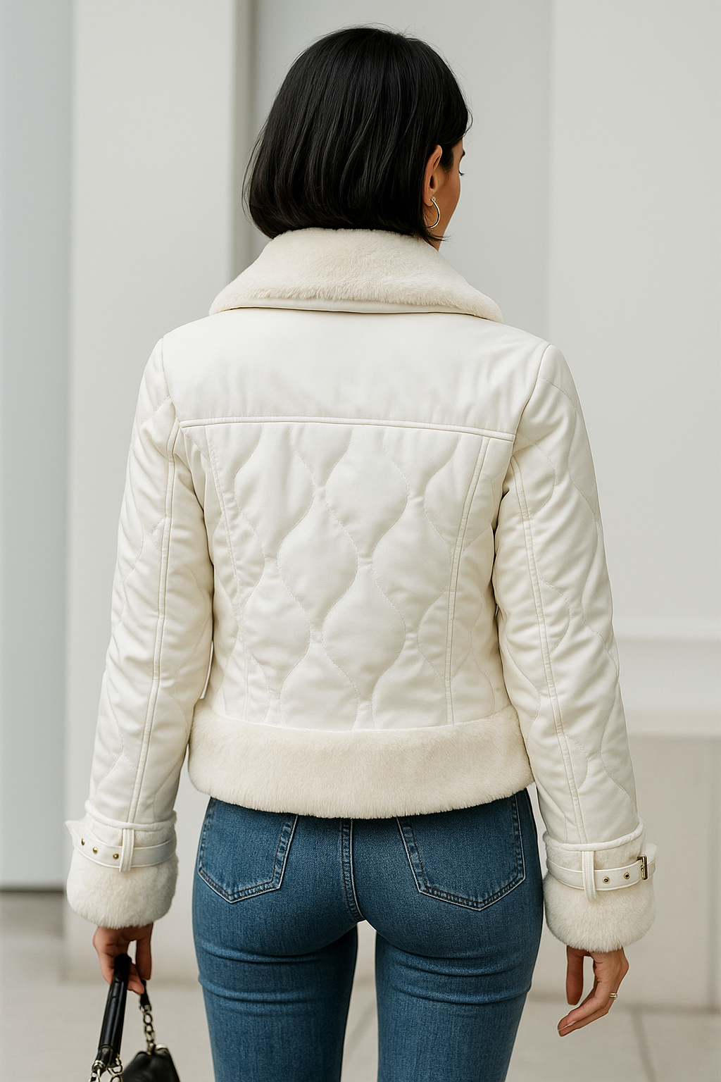 Chamarras Para Mujer Acolchada Con Peluche Q43203 Crema