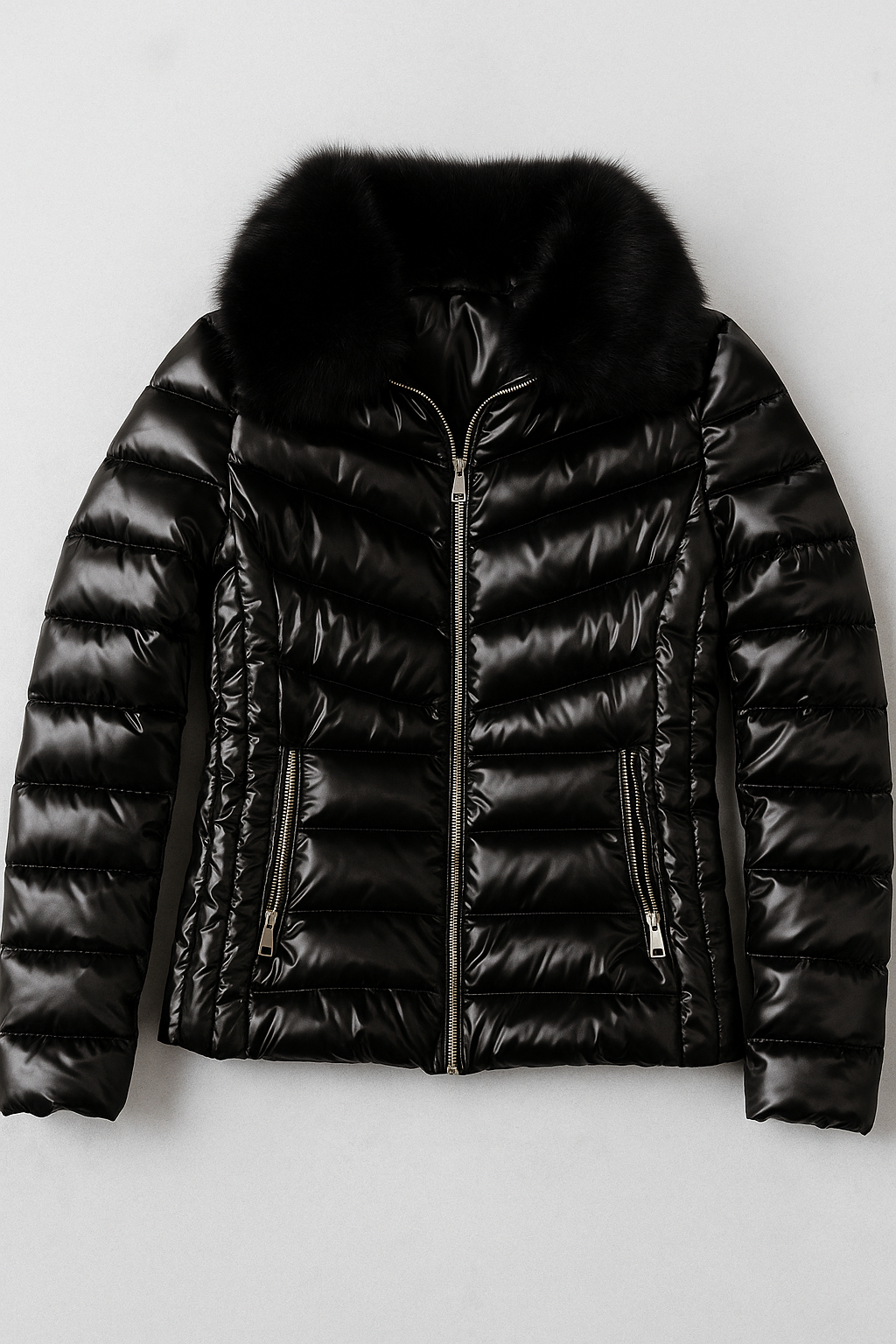 Chamarras Para Mujer Brillo Suave Acolchada Con Peluche Q43205 Negro