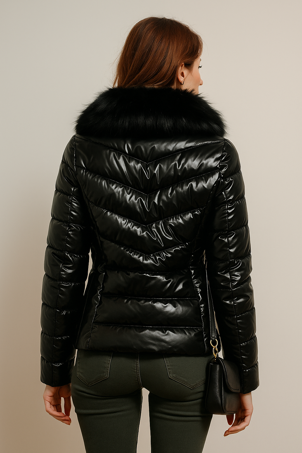 Chamarras Para Mujer Brillo Suave Acolchada Con Peluche Q43205 Negro