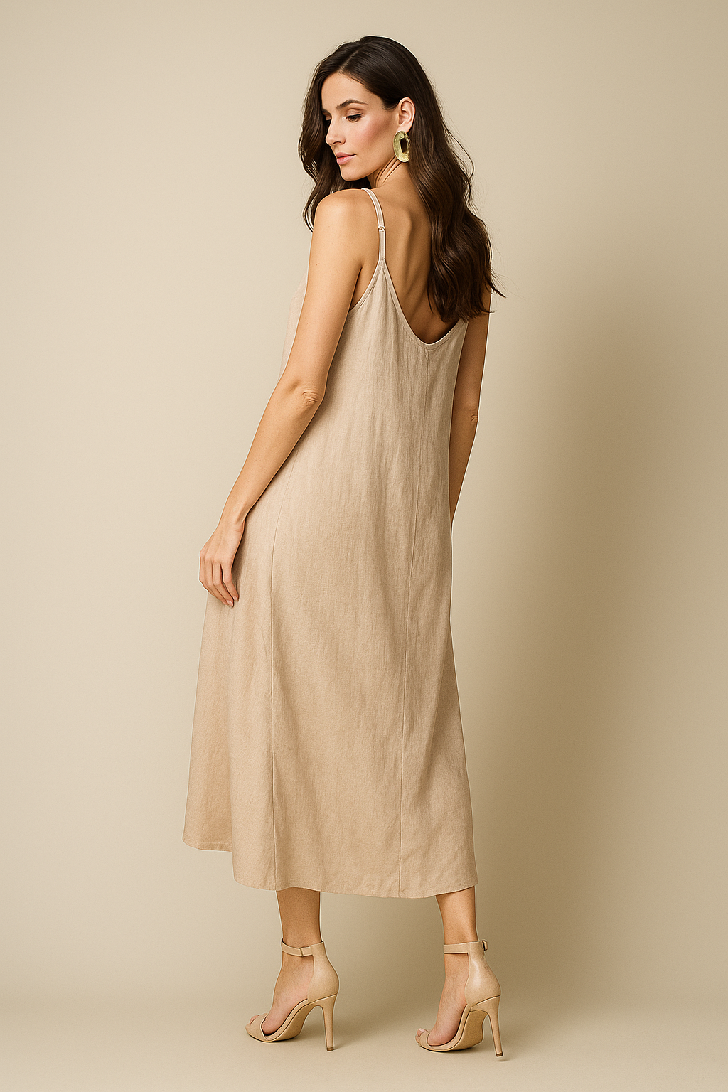 Vestidos Para Mujer Largo Amplio De Tirantes S51120 Arena