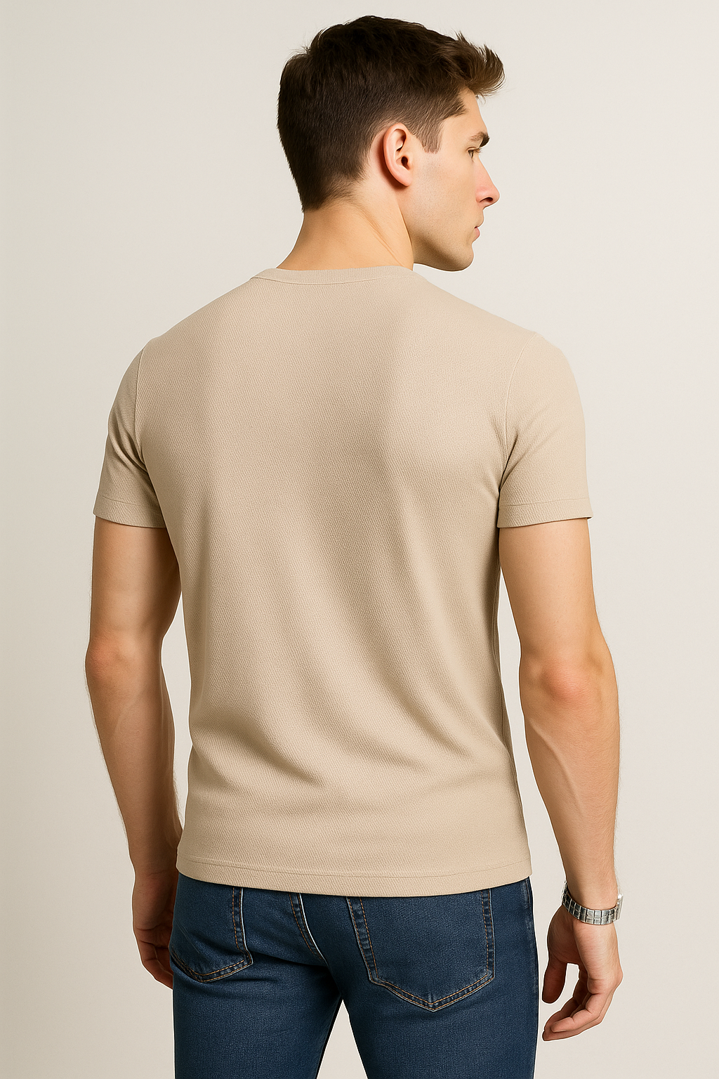Playeras Para Hombre Con Textura A51305 Arena