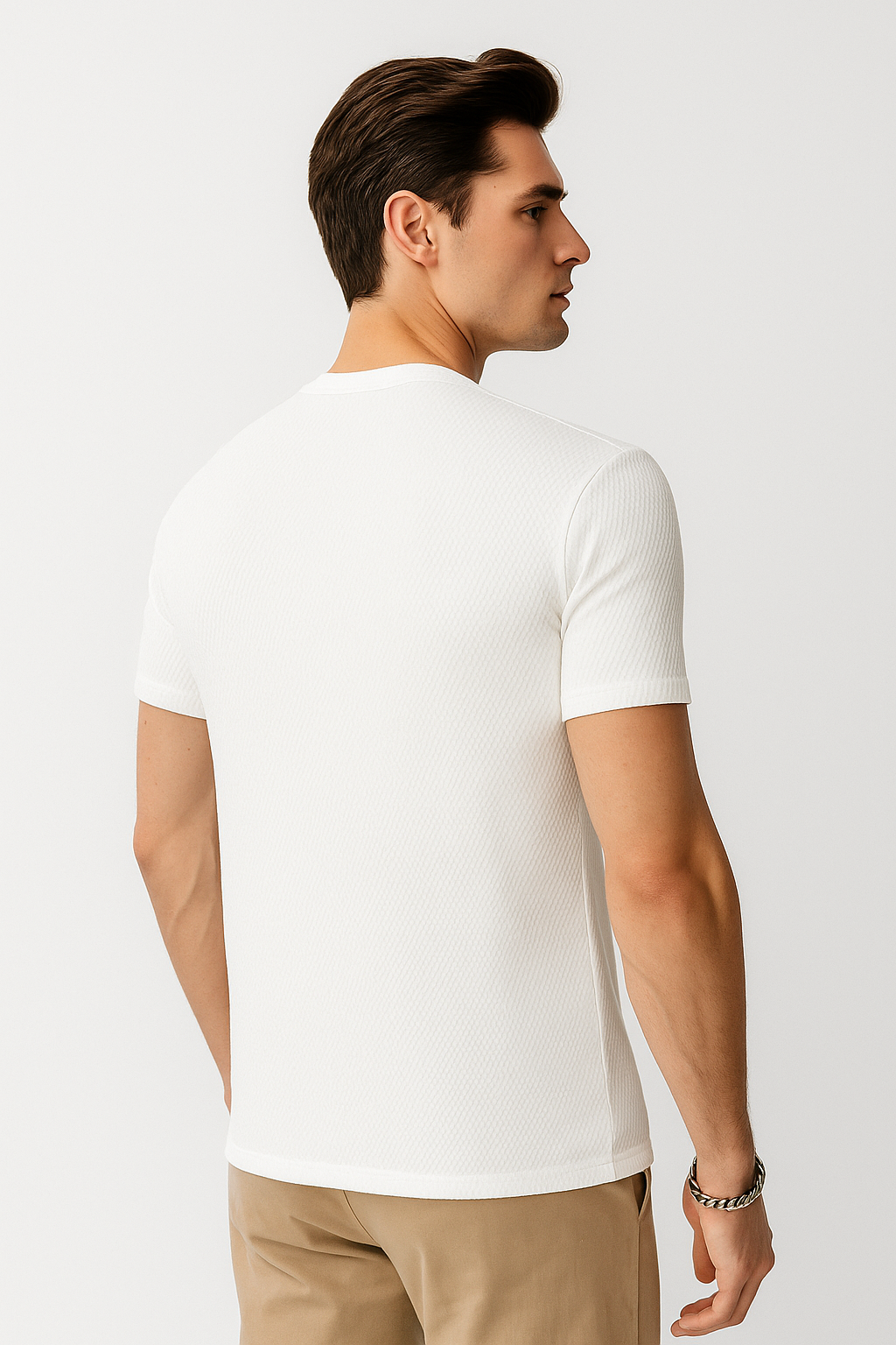 Playeras Para Hombre Con Textura A51305 Blanco