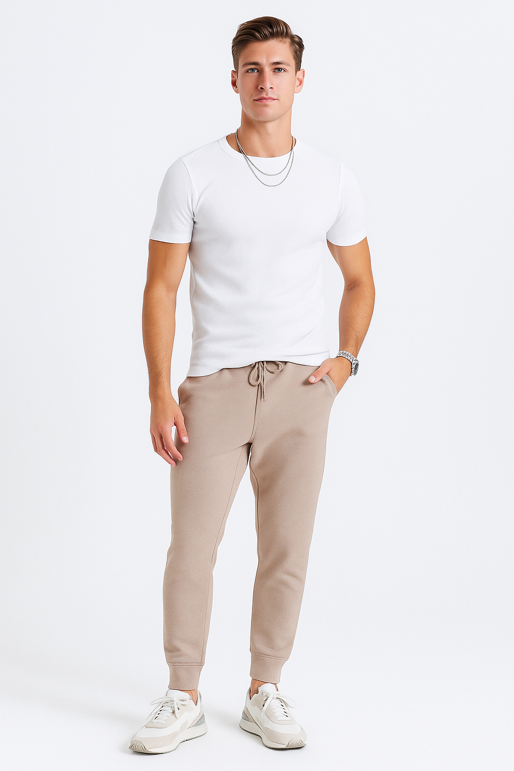 Playeras Para Hombre Con Textura A51305 Blanco
