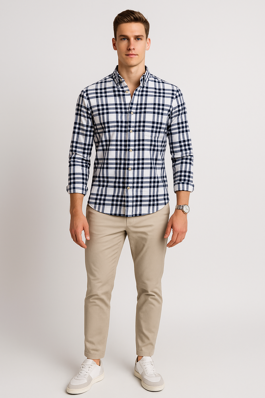 Camisas Para Hombre Regular Fit Oxford B51116 Marino