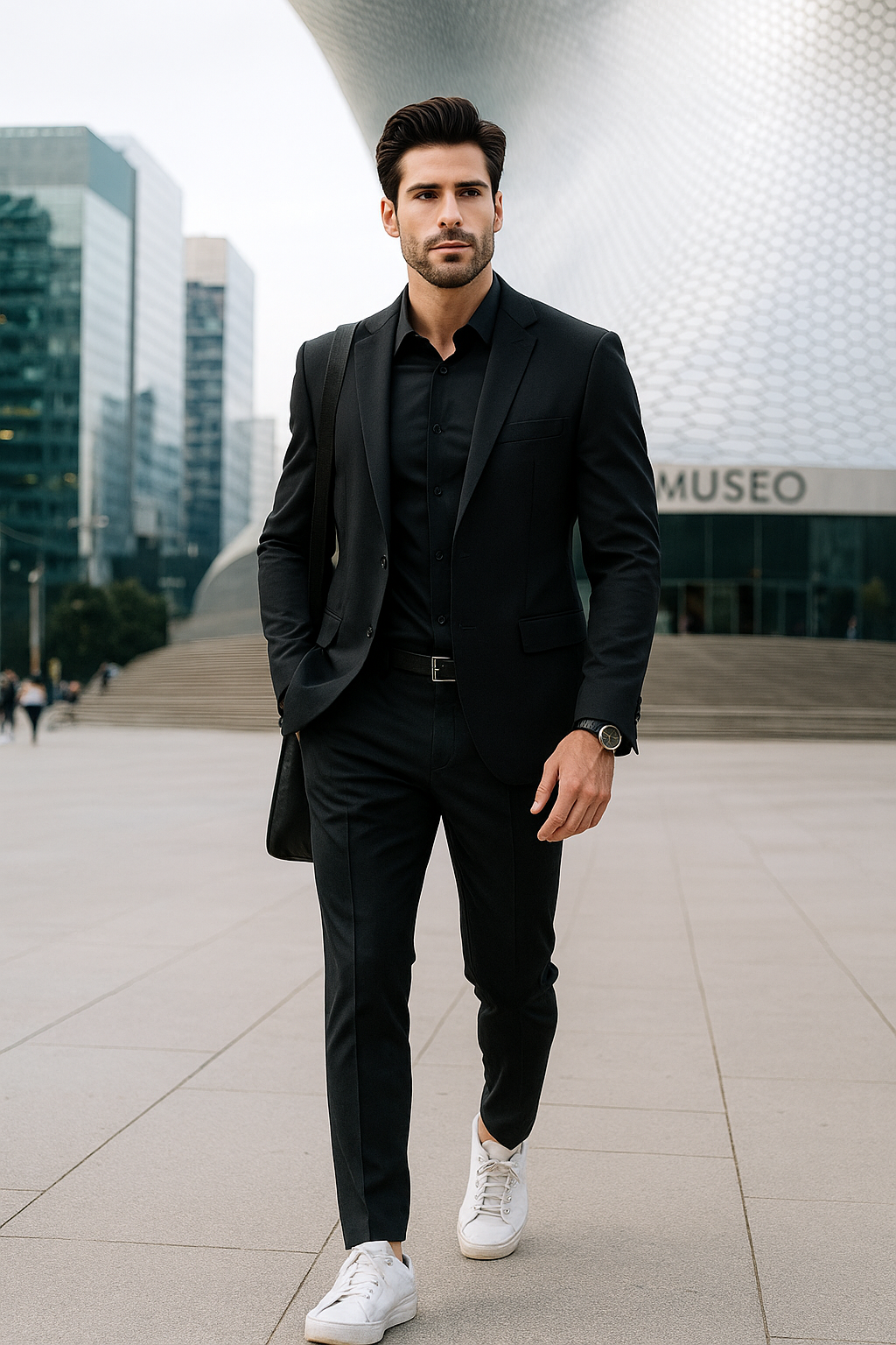 Sacos Para Hombre Liso De Punto FFILATY Negro