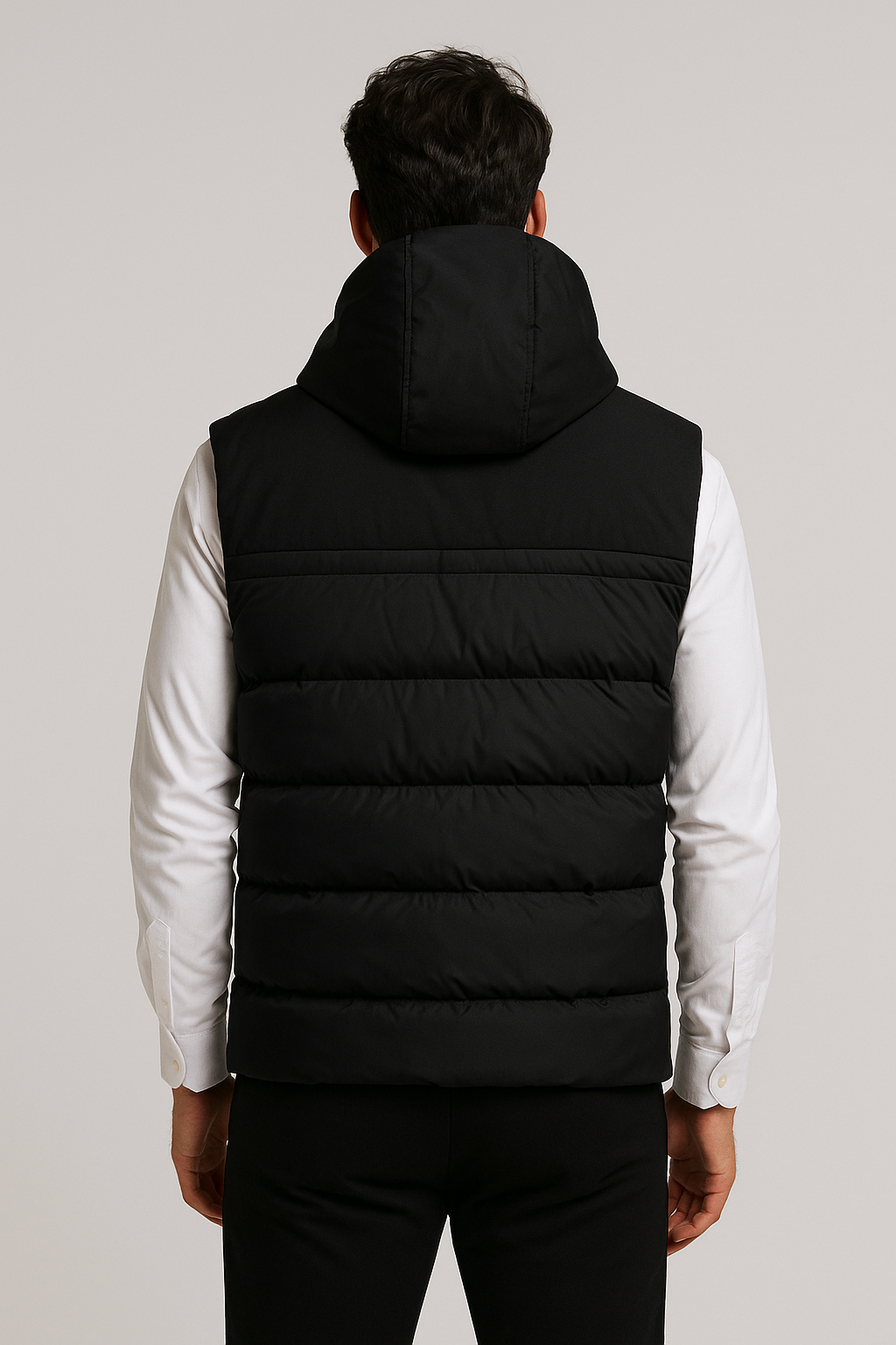 Chalecos Para Hombre Tipo Puffer Con Capucha H45305 Negro