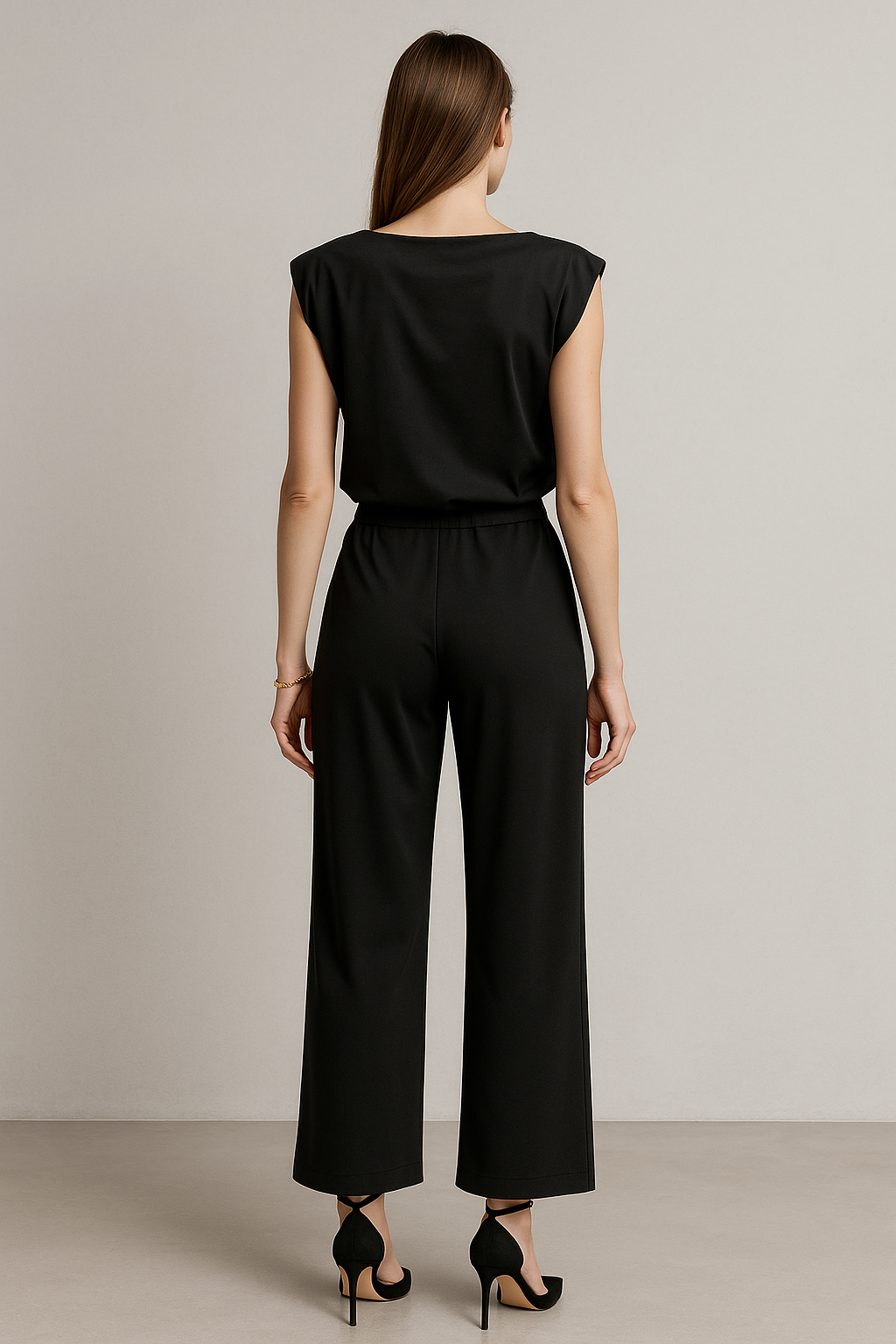 Pantalones Para Mujer Corte Amplio Con Pinzas W53119 Negro