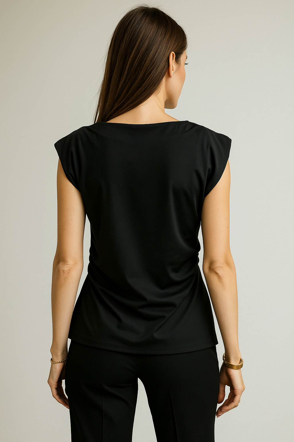 Blusas Para Mujer Asimétrico Hombros Estructurados N53131 Negro