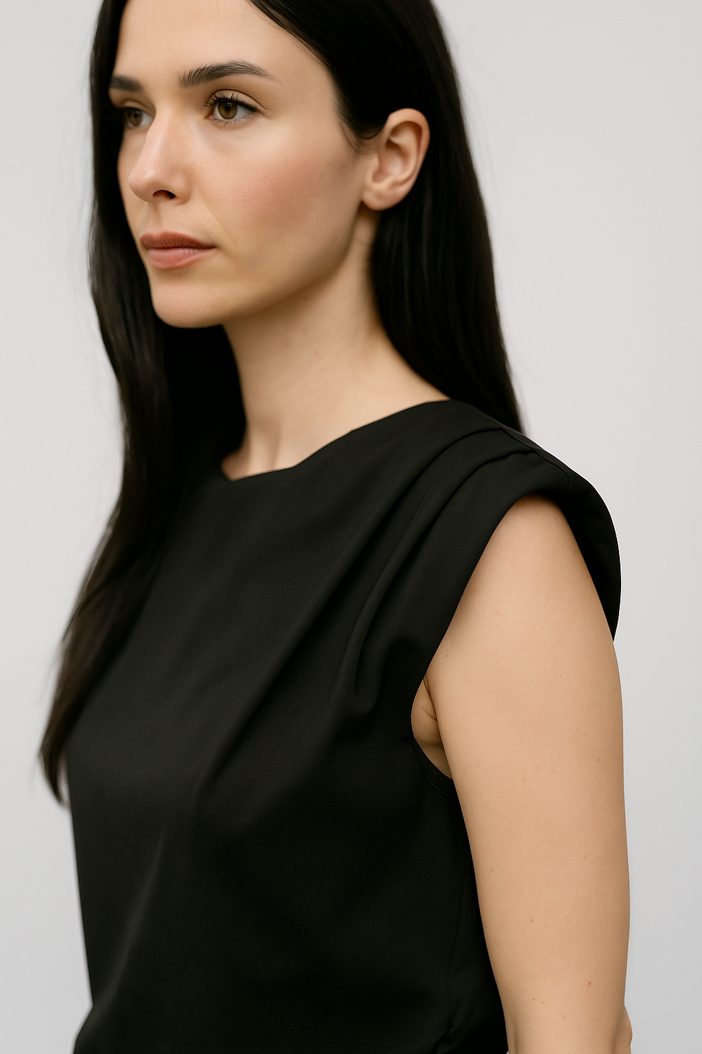 Blusas Para Mujer Asimétrico Hombros Estructurados N53131 Negro