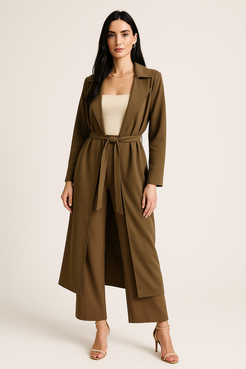 Pantalones Para Mujer Básico Caída Fluida W53116 Moka