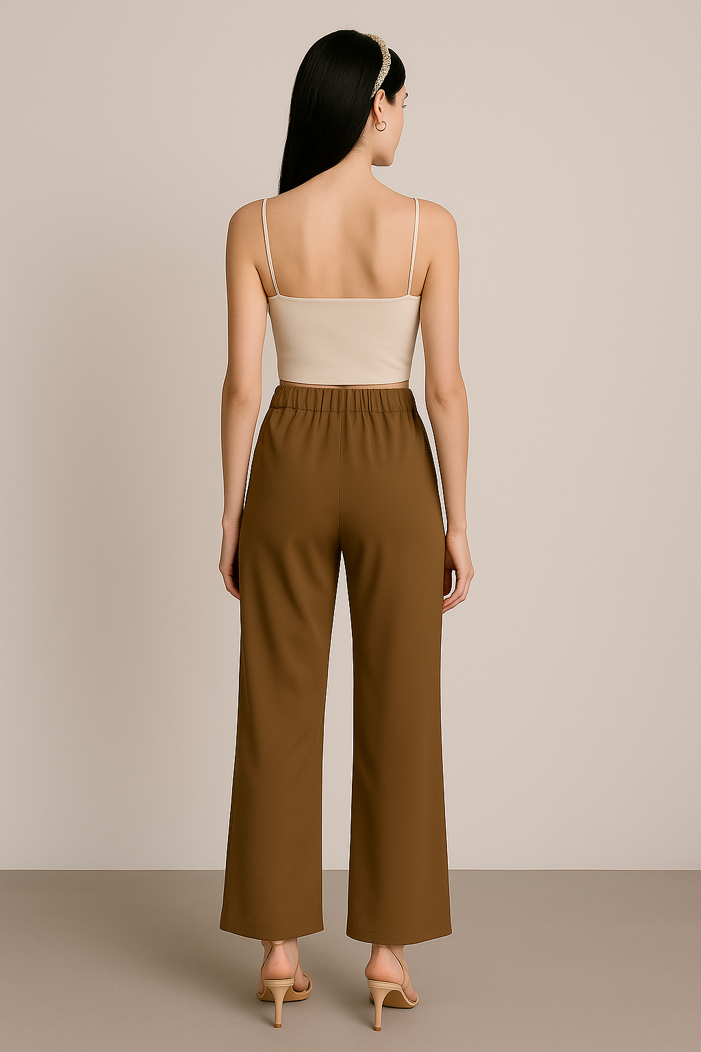 Pantalones Para Mujer Básico Caída Fluida W53116 Moka