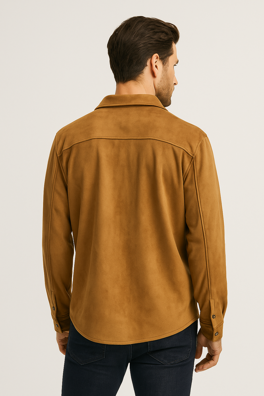 Camisolas Para Hombre Suede Tipo Gamuza B55331 Camel