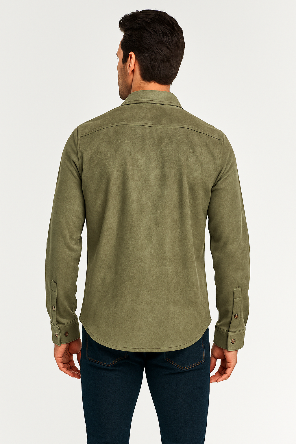 Camisolas Para Hombre Suede Tipo Gamuza B55331 Olivo