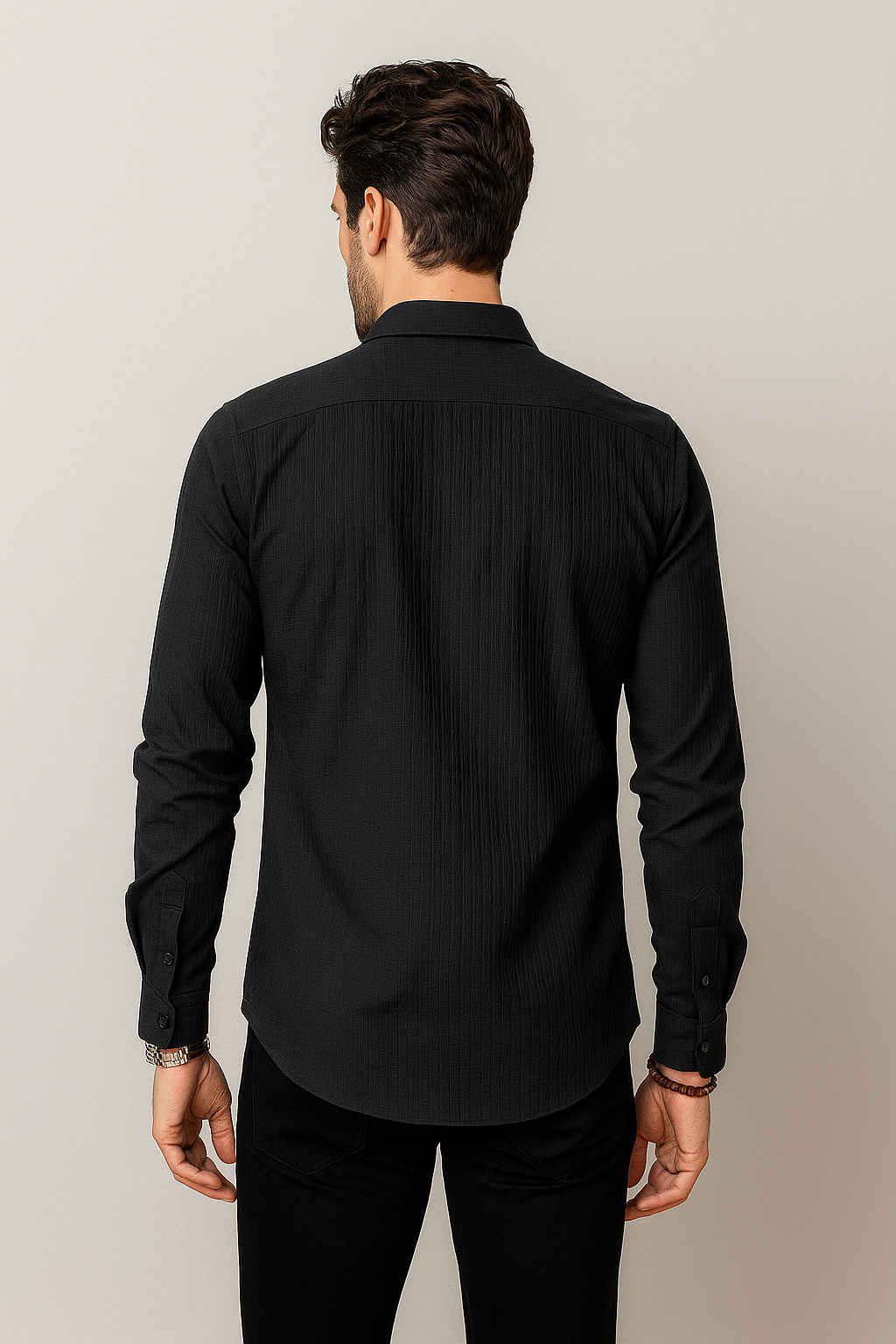Camisas Para Hombre Jacquard Montex B55327 Negro