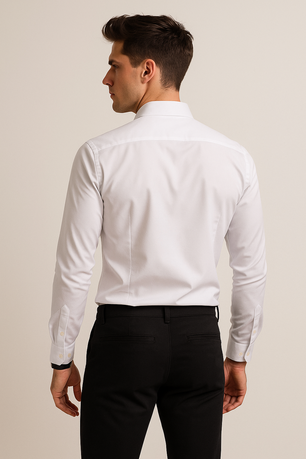 Camisas Para Hombre Satinada Stretch Formal BPOPSS Blanco