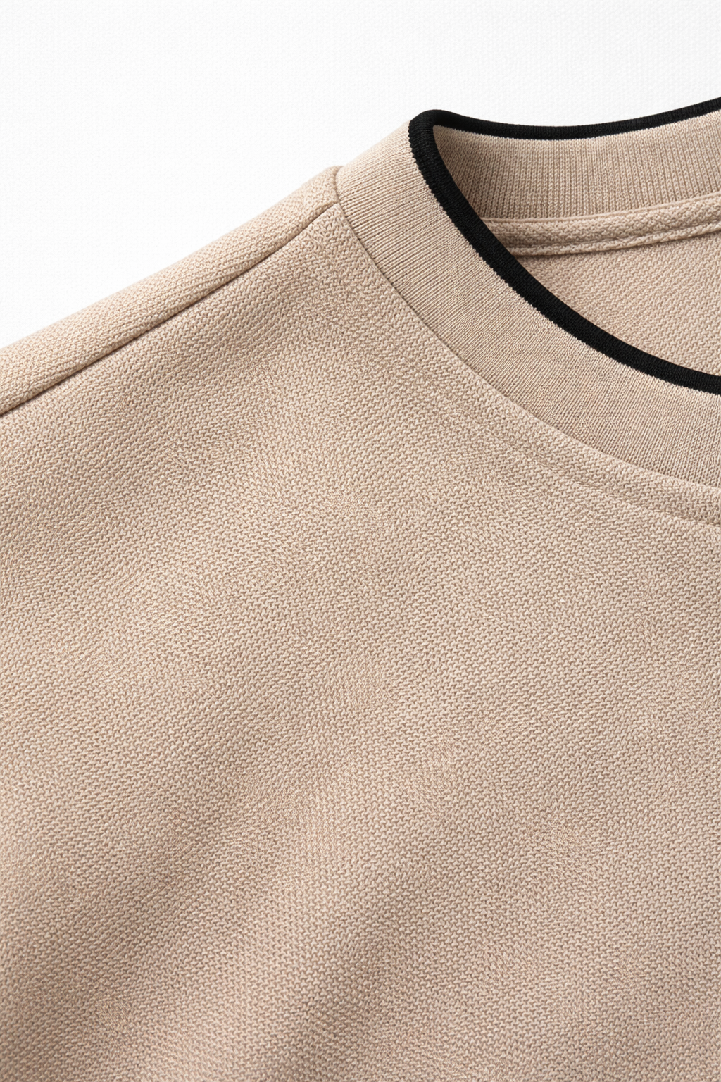 Playera para Hombre Cuello Redondo de Algodón Stretch A61402 Arena