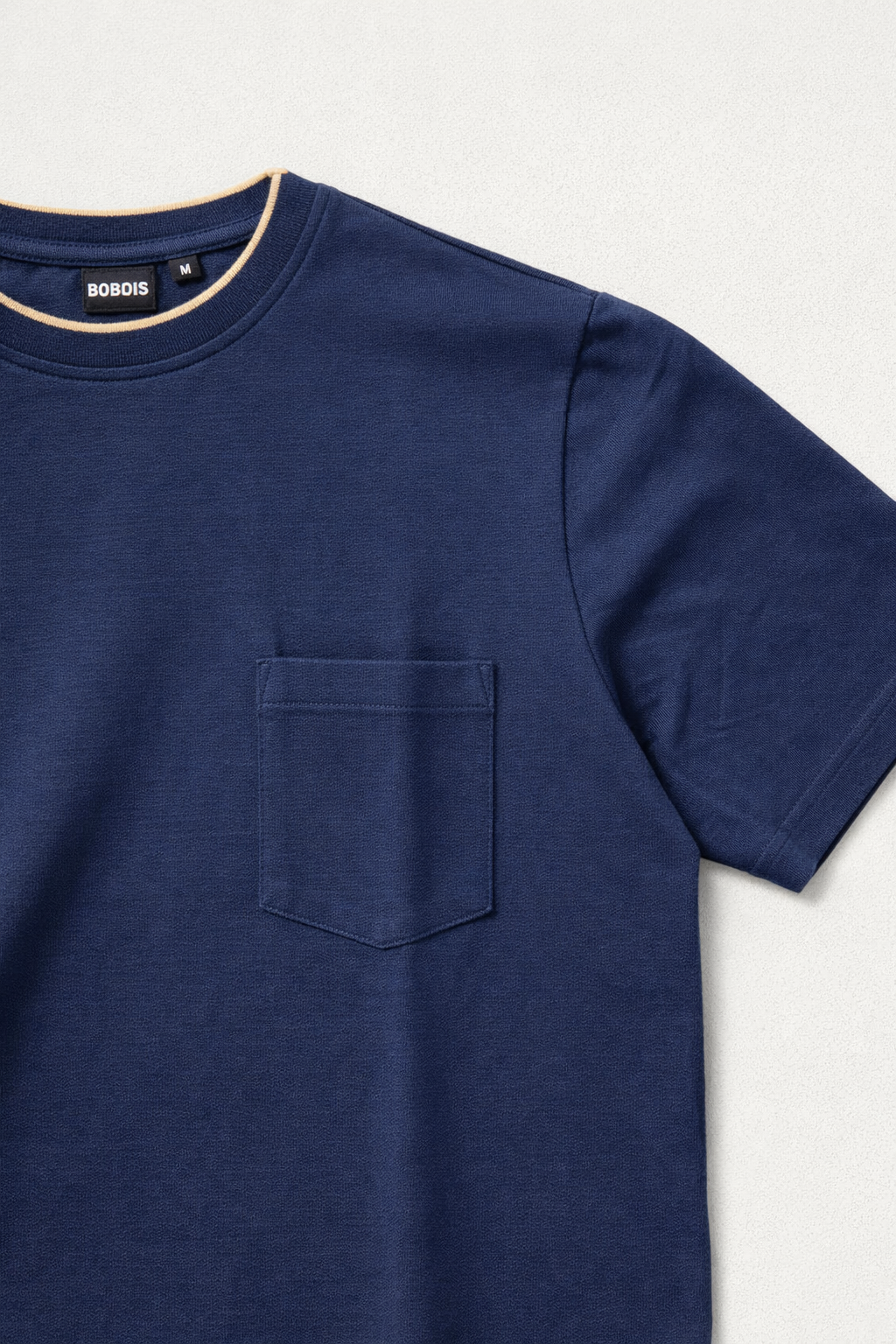 Playera para Hombre Cuello Redondo de Algodón Stretch A61402 Marino