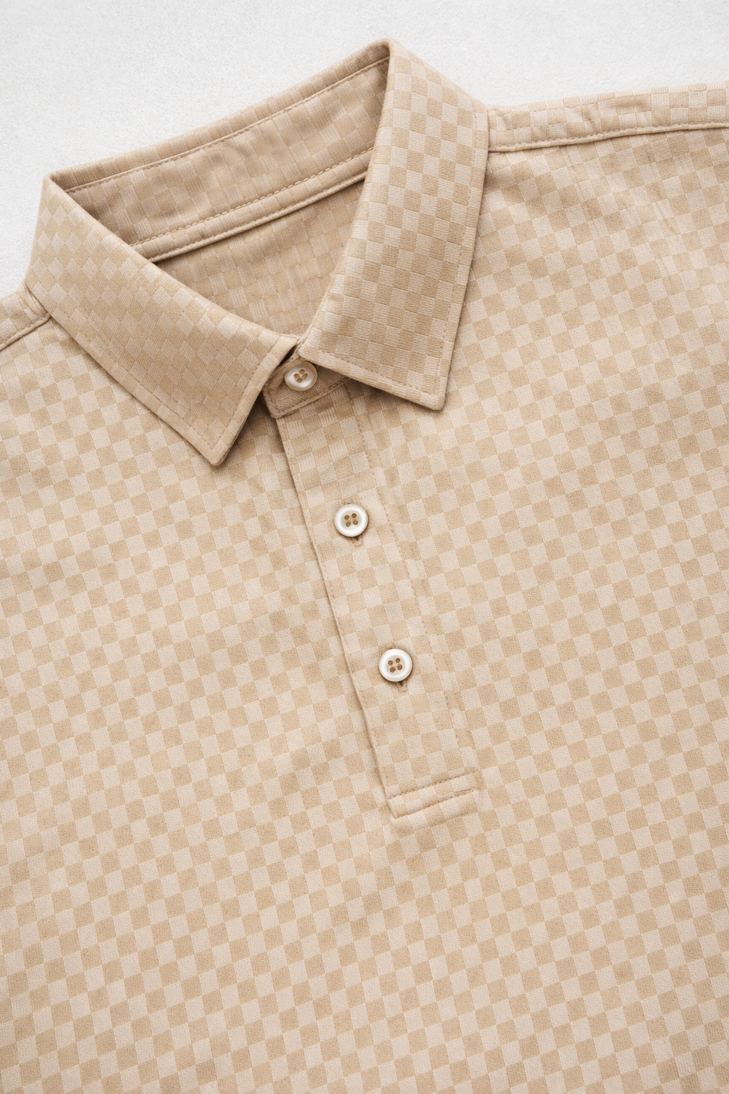 Playera Polo para Hombre Jacquard Antiarrugas Super Stretch A61412 Beige