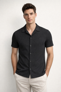 Camisa para Hombre Manga Corta Super Stretch Antiarrugas B61452 Negro