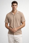 Camisa para Hombre Manga Corta Super Stretch Antiarrugas B61452 Kaki
