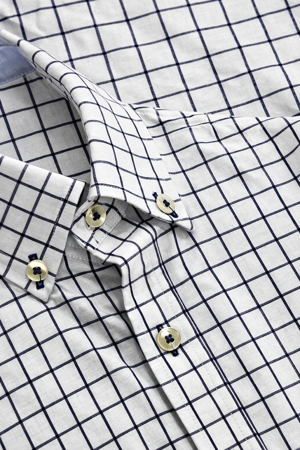 Camisas Para Hombre Manga Larga Cuadros B61204 Marino