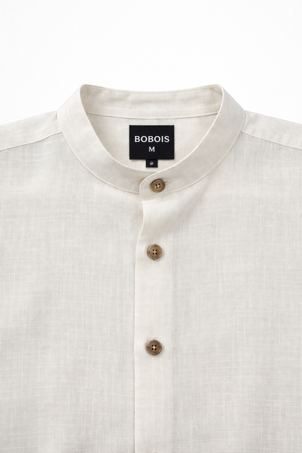 Camisas Para Hombre Tipo Lino Cuello Mao B61552 Blanco