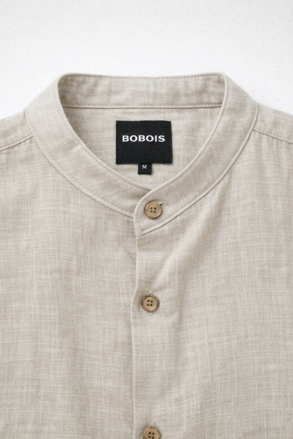 Camisas Para Hombre Tipo Lino Cuello Mao B61552 Arena