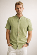 Camisas Para Hombre Tipo Lino Cuello Mao B61552 Olivo