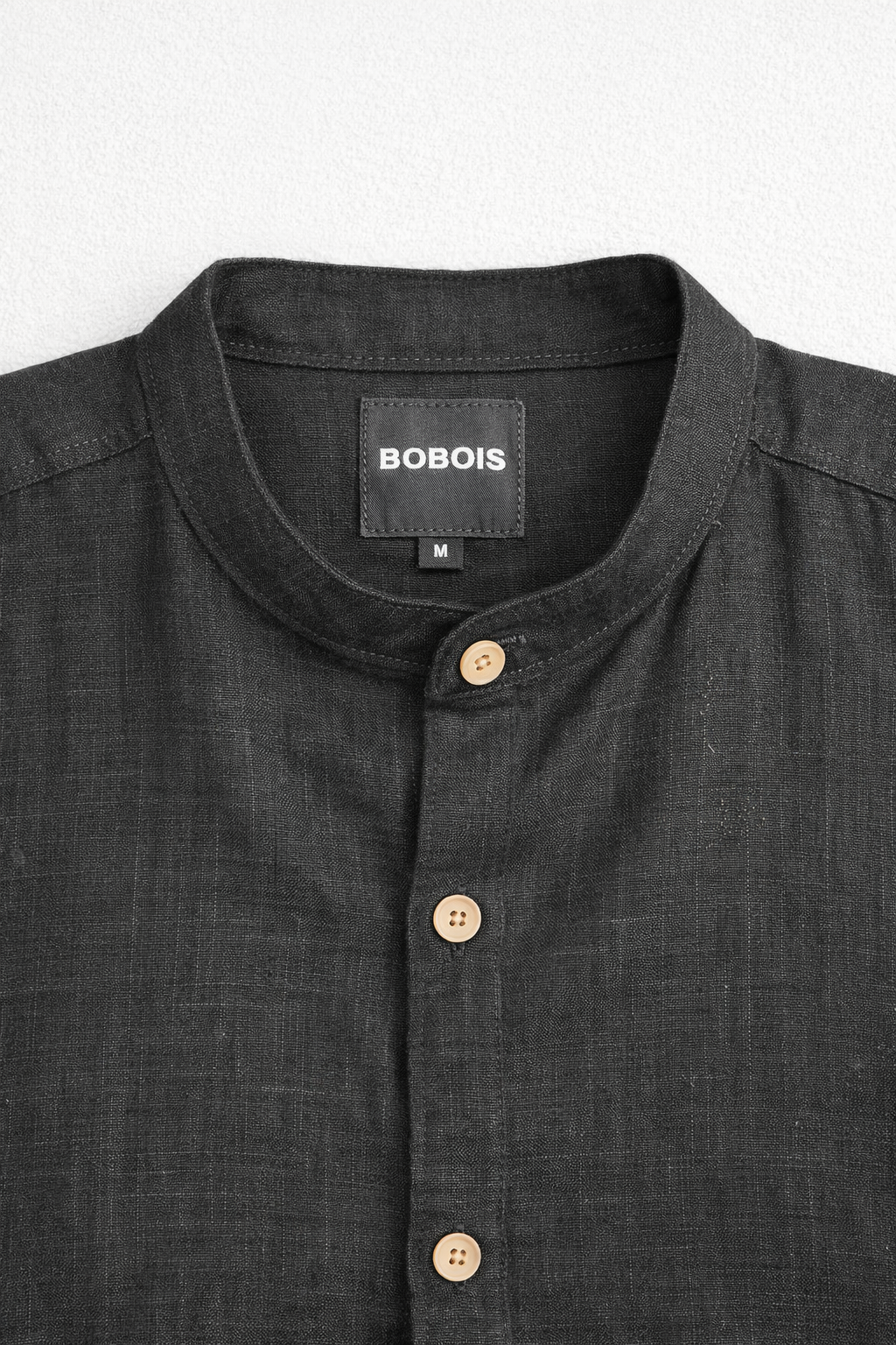 Camisas Para Hombre Tipo Lino Cuello Mao B61552 Negro