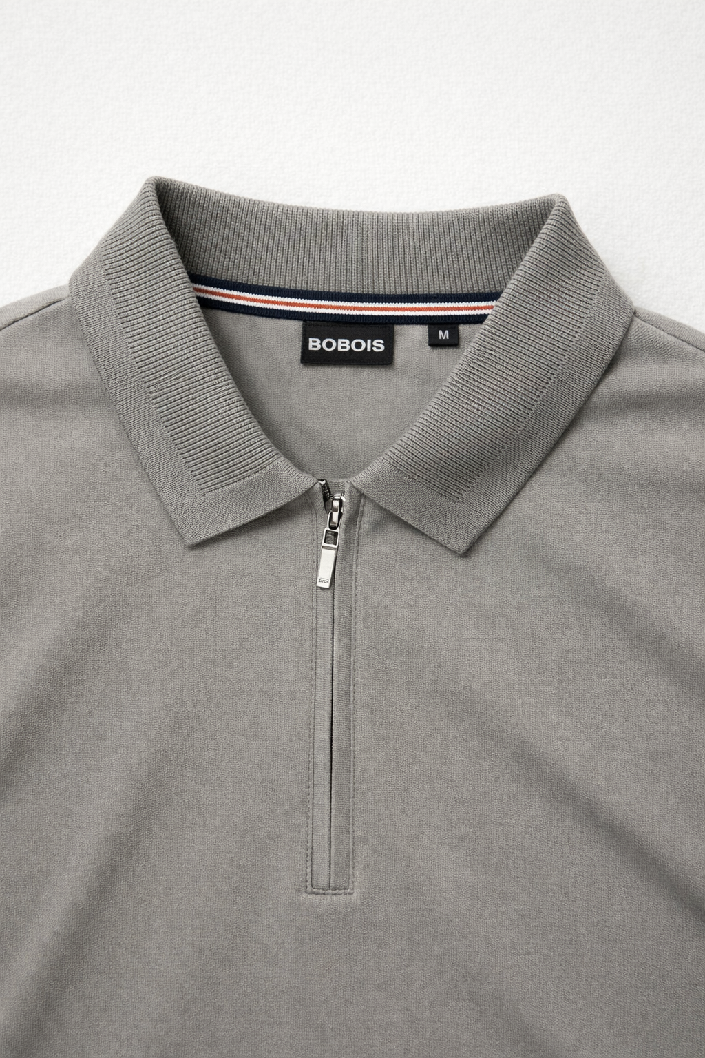 Playera Polo para Hombre con Cierre Premium Antiarrugas A61419 Gris
