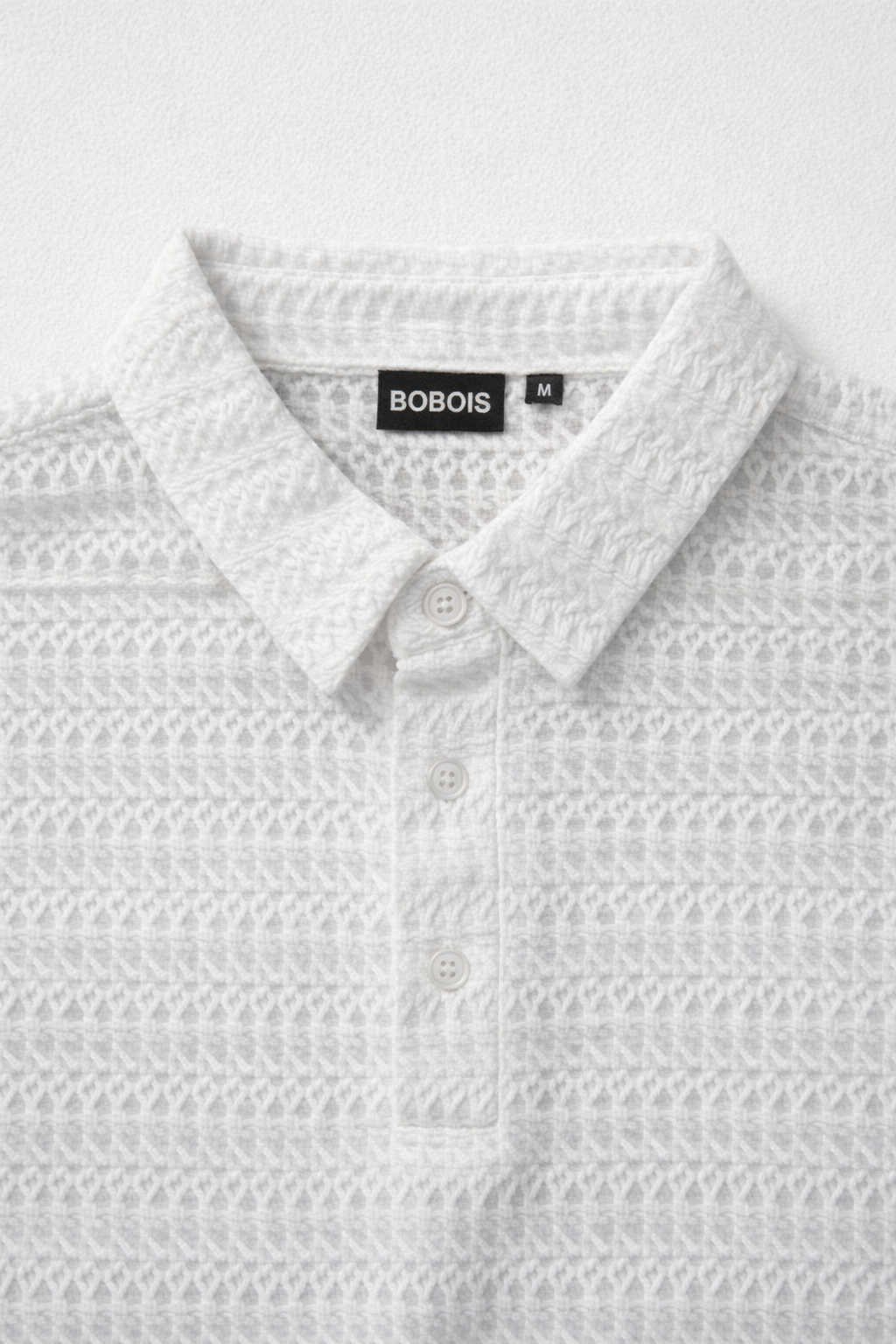 Playera Polo para Hombre Casual Jacquard Super Stretch A61420 Blanco