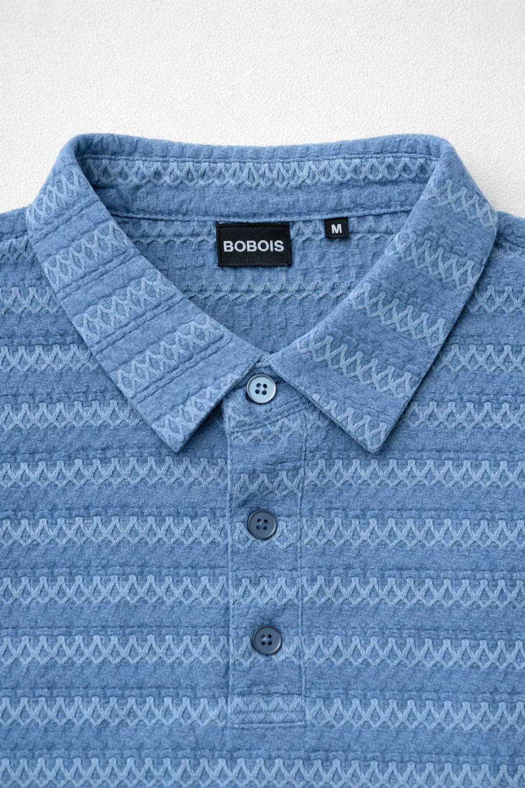 Playera Polo para Hombre Casual Jacquard Super Stretch A61420 Azul