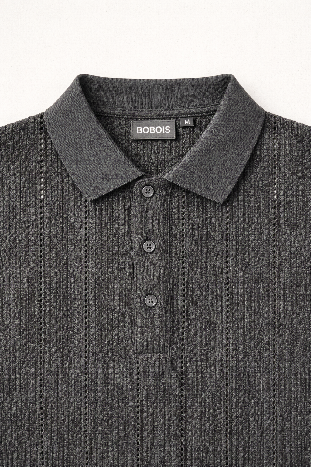 Playera Polo para Hombre Casual Jacquard Antiarrugas A61421 Negro