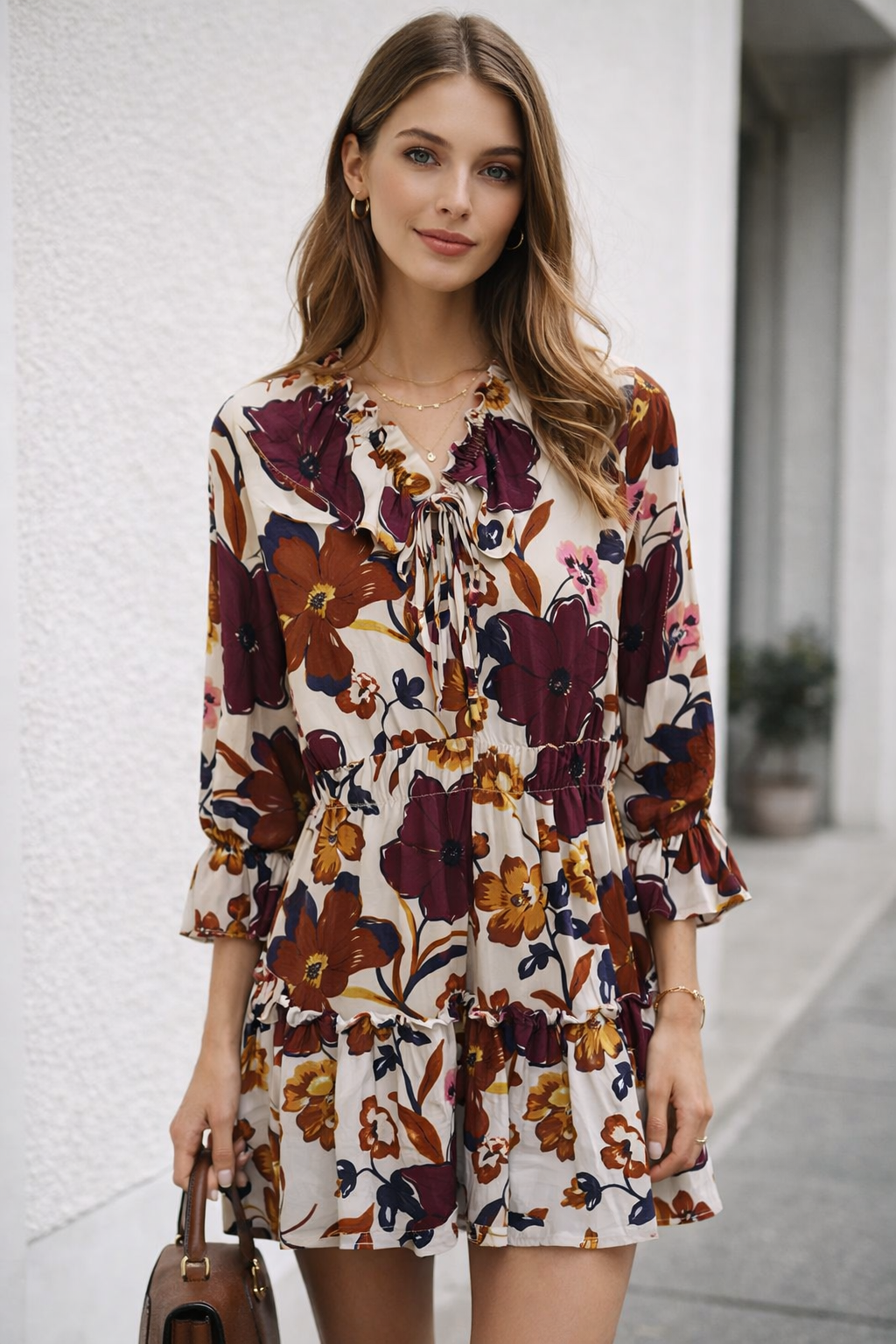 Vestidos Para Mujer Corto Con Olanes Floreado S53106 Unico