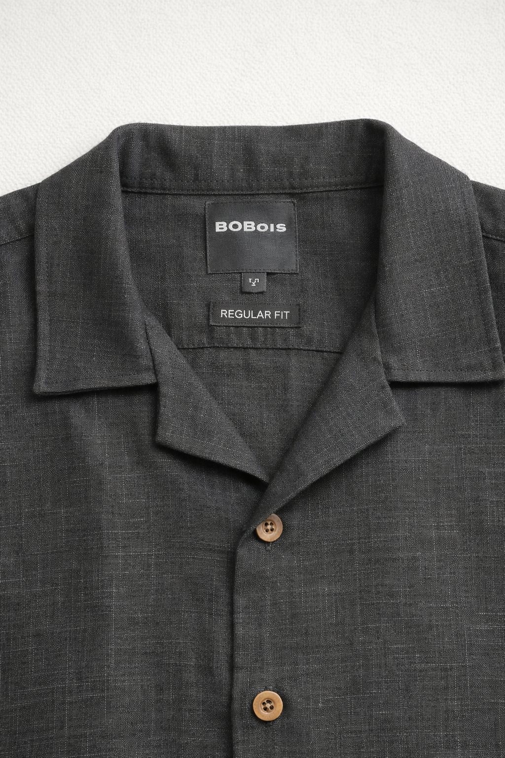 Camisas Para Hombre Tipo Lino Corte Relaxed Estilo Resort B61551 Negro