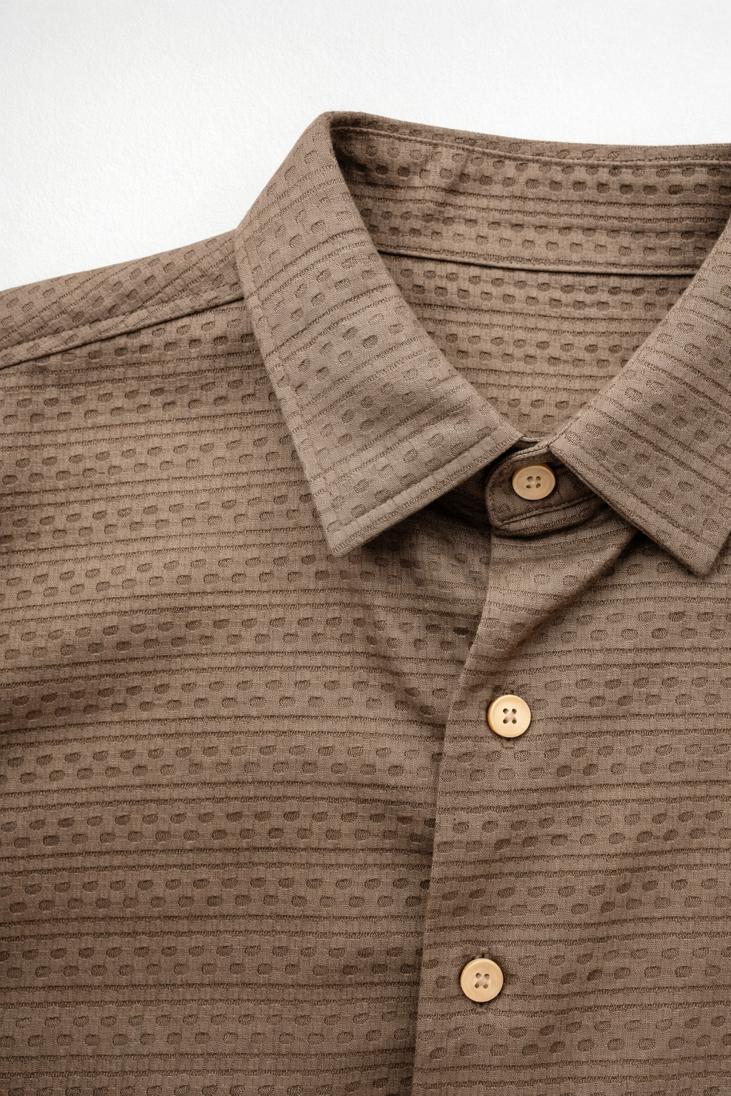 Camisas Para Hombre Relieve y Textura B61356 Cafe