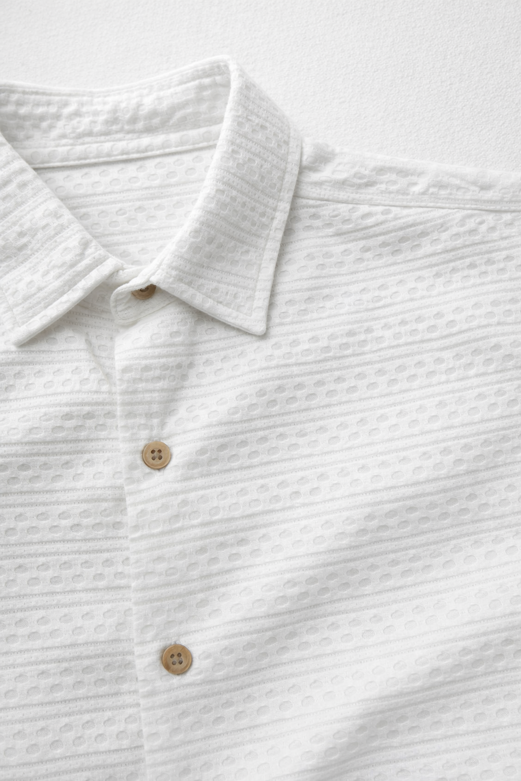 Camisas Para Hombre Relieve y Textura B61356 Blanco