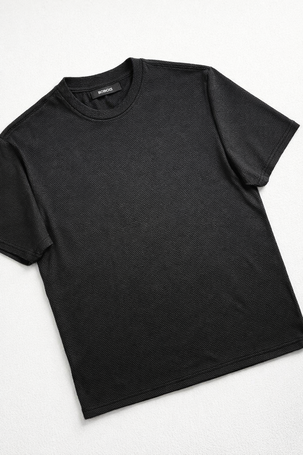 Playeras Para Hombre Jacquard Micro Bolitas A61306 Negro