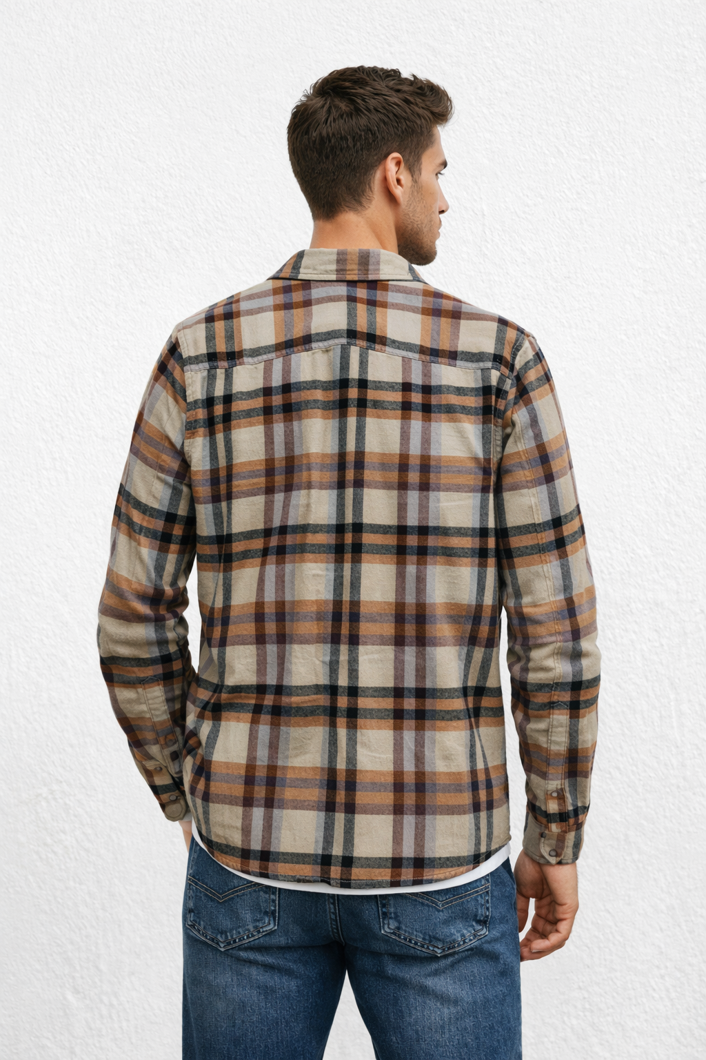 Camisolas Para Hombre Estilo Leñador B55130 Camel