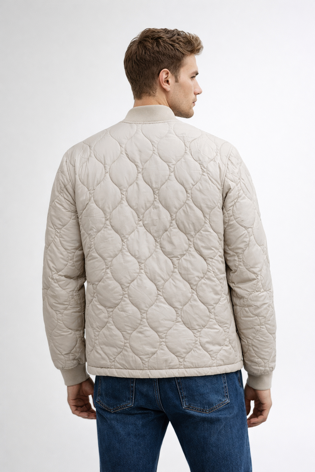 Chamarras Para Hombre De Invierno Estilo Acolchado D45303 Blanco