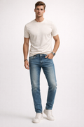 Jeans Para Hombre Mezclilla Slim Fit JSLIM Double Stone