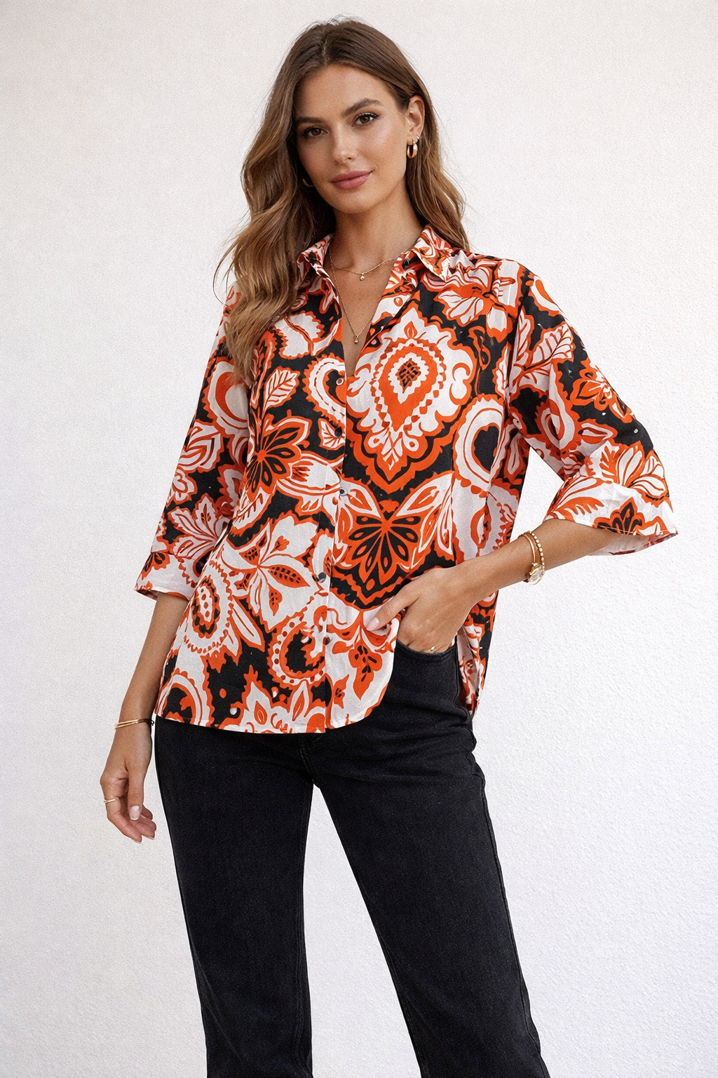 Blusas Para Mujer Camisera Tipo Lino N61112 Unico