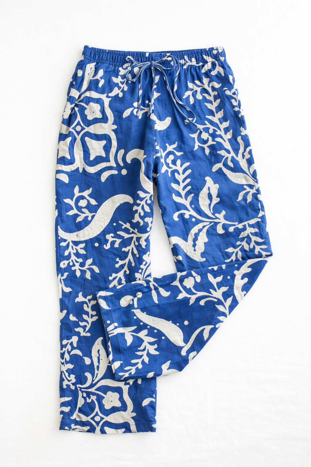 Pantalones Para Mujer Estampado Con Jareta W61104 Azul