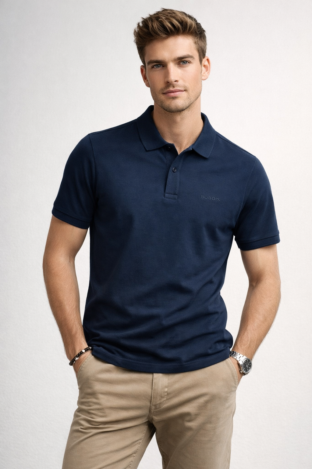 Playeras Polo Para Hombre Manga Corta Basica APOLBS Marino