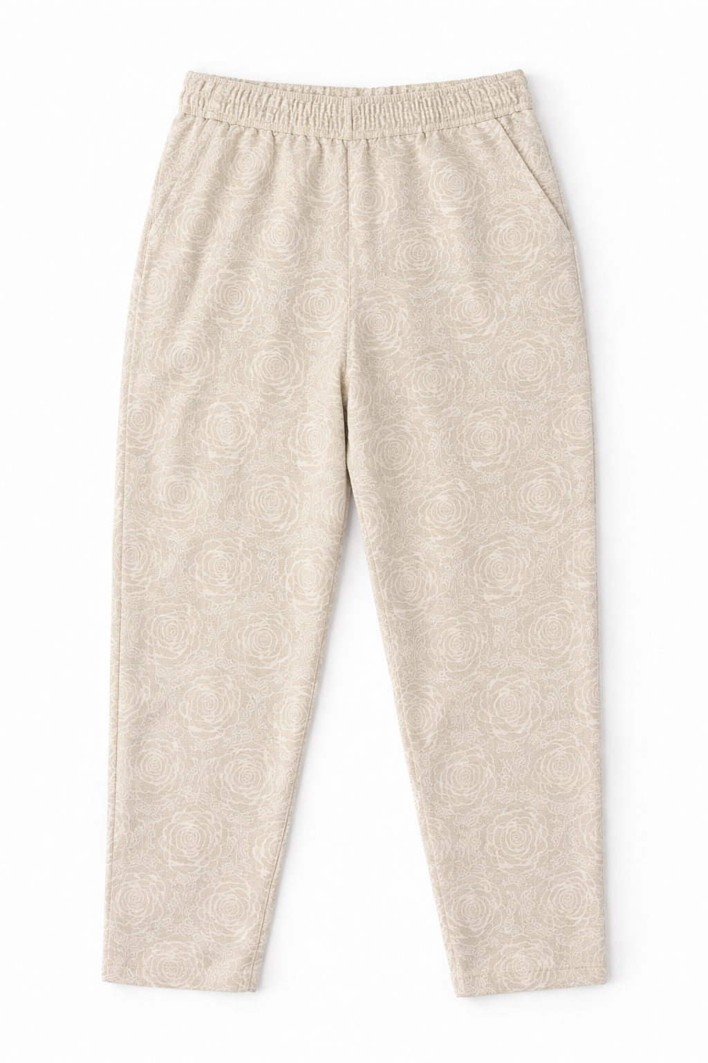 Pantalones Para Mujer Bordado Con Jareta Lino W61122 Natural