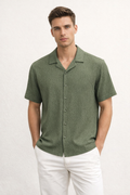 Camisa para Hombre Manga Corta Super Stretch Antiarrugas B61452 Olivo