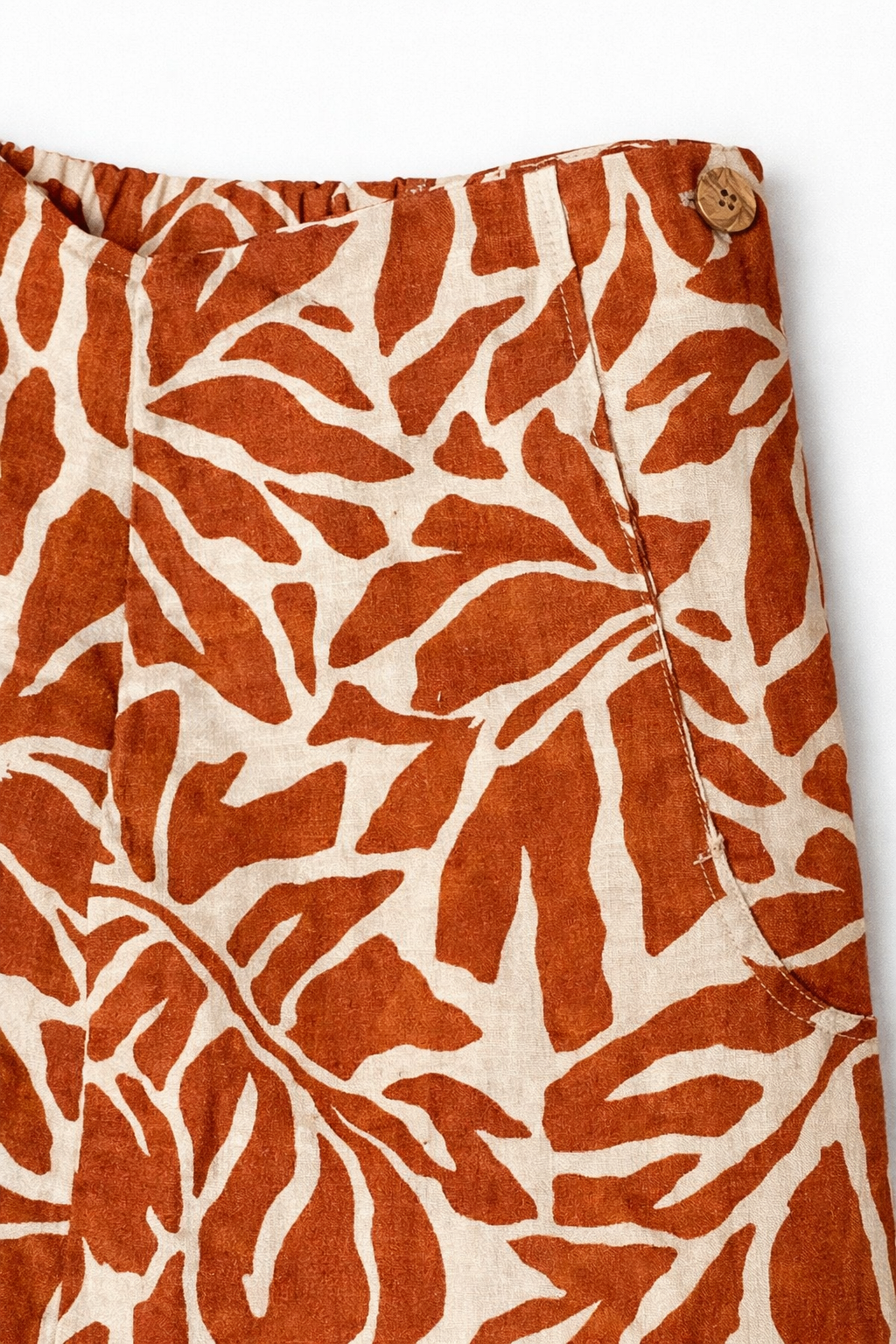 Pantalones Para Mujer Lino Amplio Estampado Con Resorte W61127 Unico